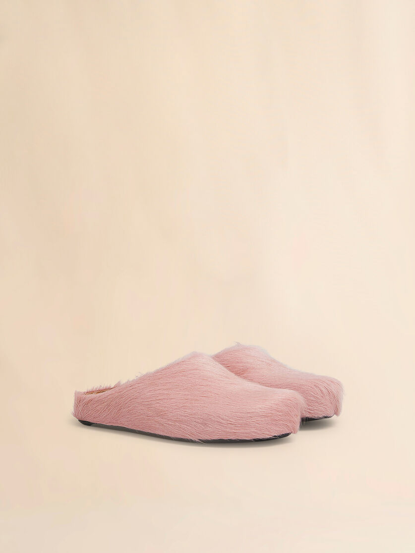 Blue long hair calfskin Fussbett sabot - Clogs - Image 2