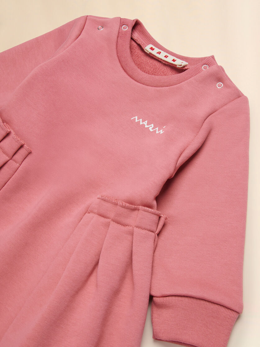 Pink cotton sweat dress with Marni Symbol print - Dresses - Image 3