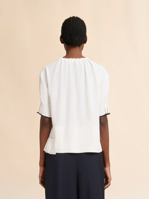 White marocaine top with pleated detail - Shirts
