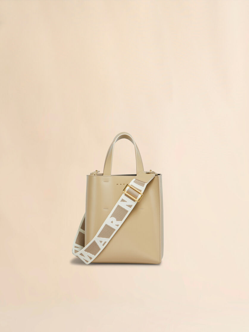 Museo Mini Bag in light blue leather - Shopping Bags - Image 1