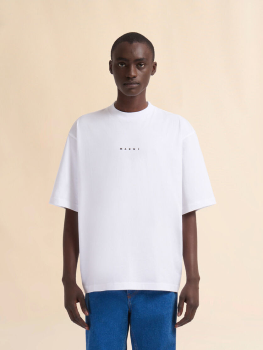 Pink organic cotton T-shirt with logo - Shirts - Image 2