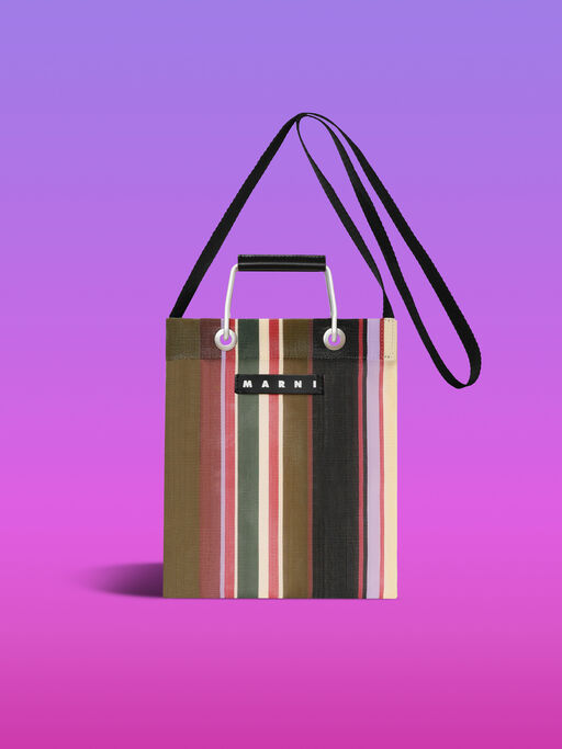 キャラメル(キャラメルブラウン) MARNI MARKET STRIPE MINI SHOULDER BAG - ハンドバッグ