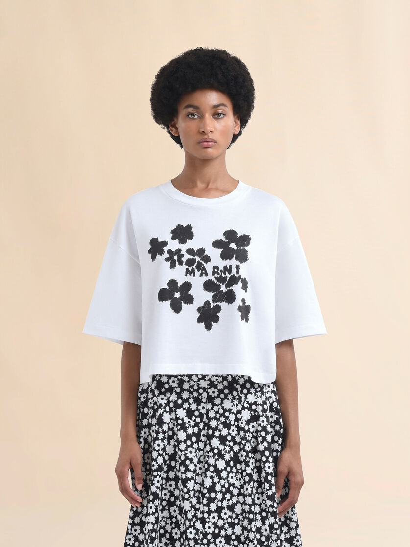 Daisy Garden print jersey cotton T-shirt - T-shirts - Image 2