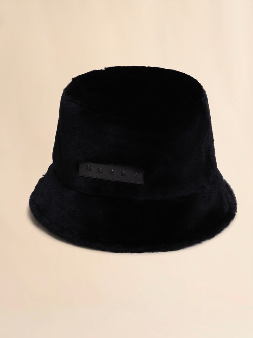 ブラック シェービングシアリング製 バケットハット - 手袋 - Image 4