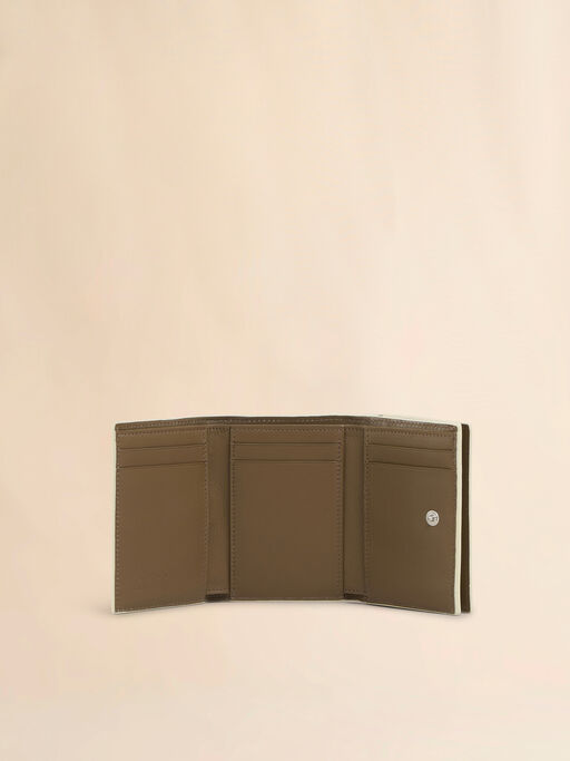 Ivory leather trifold wallet with Marni Mending embroidery - Wallets