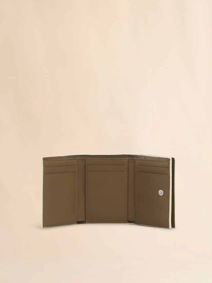 Black leather trifold wallet with Marni Mending embroidery - Wallets - Image 2