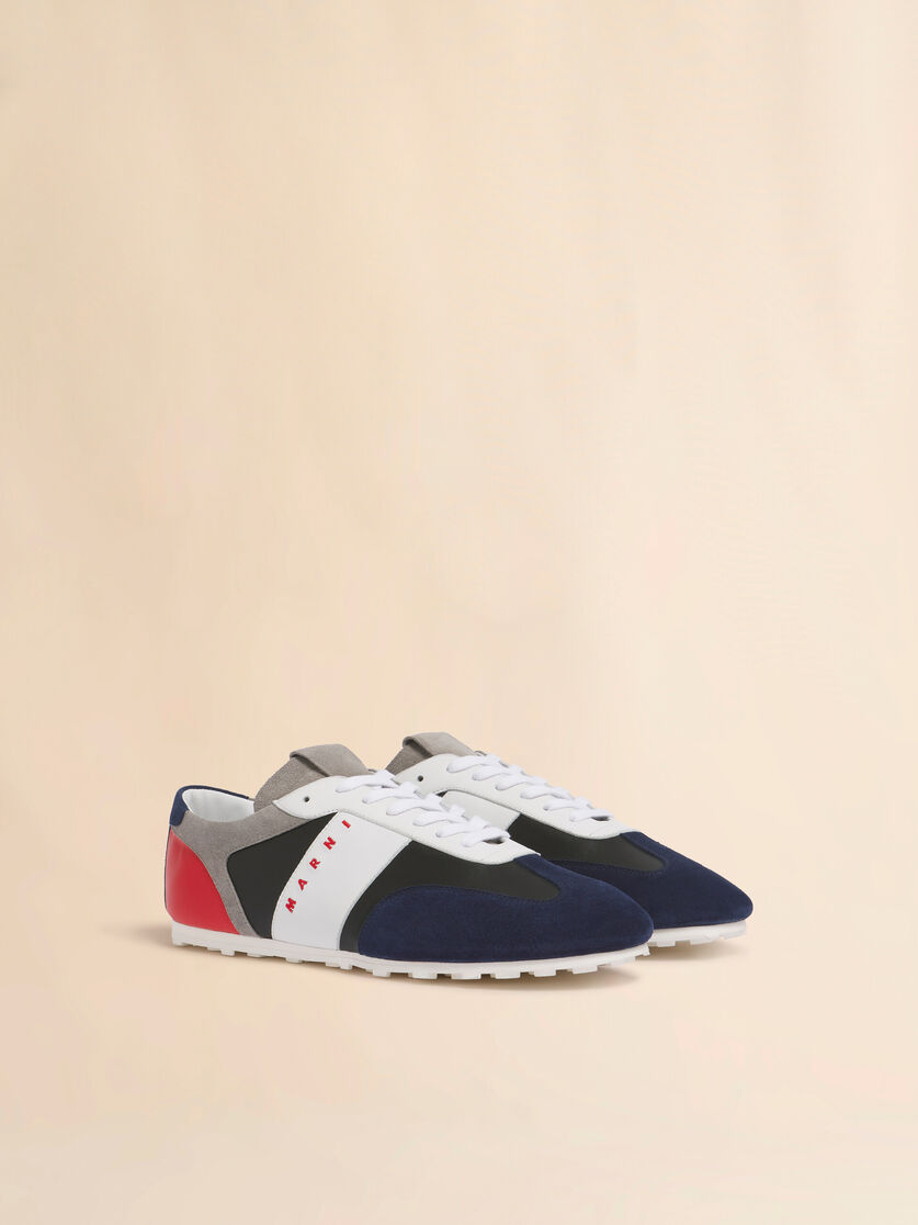 Black leather and multicolour suede sneaker - Sneakers - Image 2