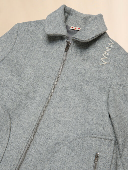 Grey melange wool blend coat with Marni Symbol - Jackets