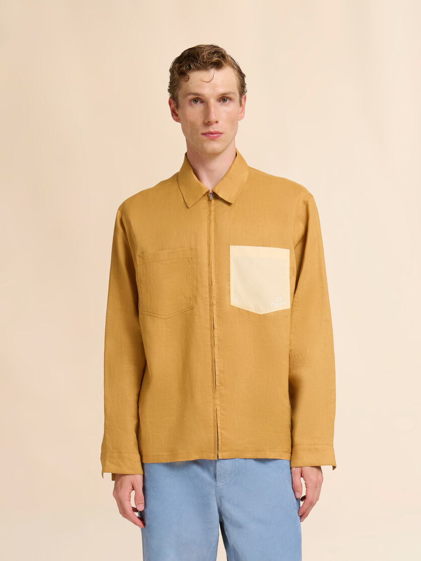 Marni Wavesロゴ入り イエロー ラミージップシャツ, Image 2