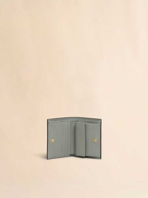 Light pink, white and grey saffiano leather bi-fold wallet - Wallets