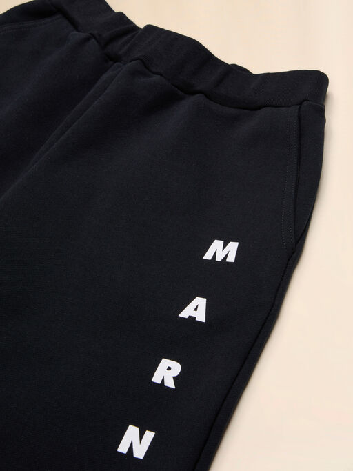 Bermuda in felpa nera con logo Marni - Pantaloni