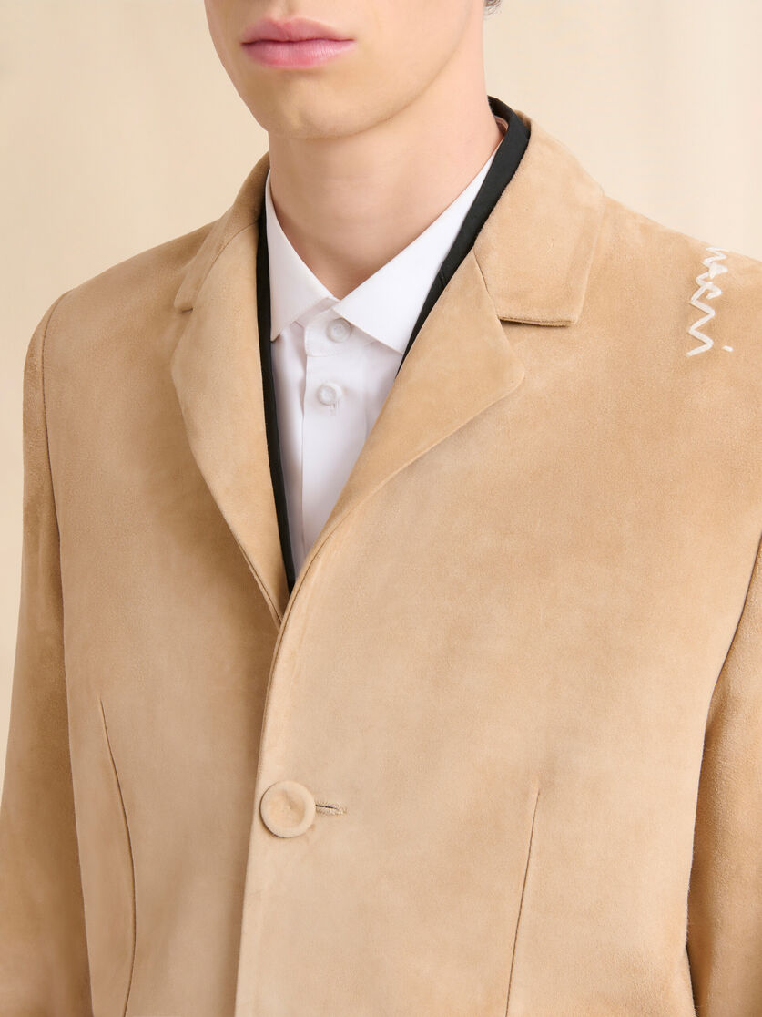 Camel suede duster coat - Coat - Image 4