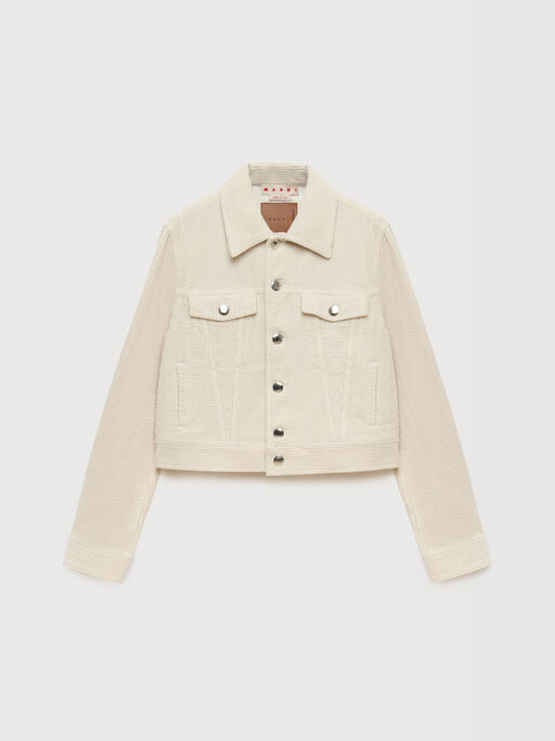 Cream corduroy trucker jacket - Jackets