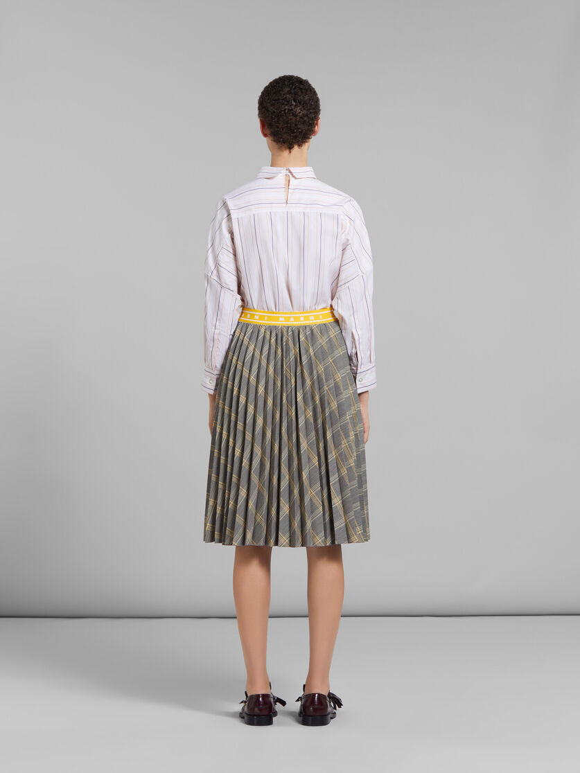 Yellow checked tech wool plissé skirt - Skirts - Image 3