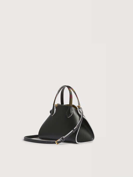 Bolso con solapa peque&ntilde;o de piel negra - Bolsos de mano