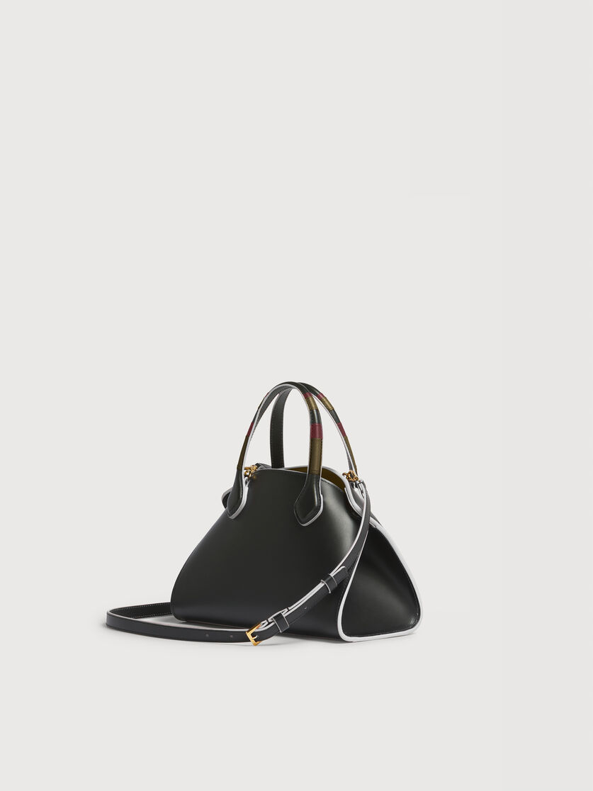 Black leather Overlap small handbag, Image 2