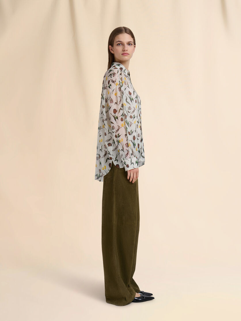 Deep green suede twisted trousers - Pants - Image 5