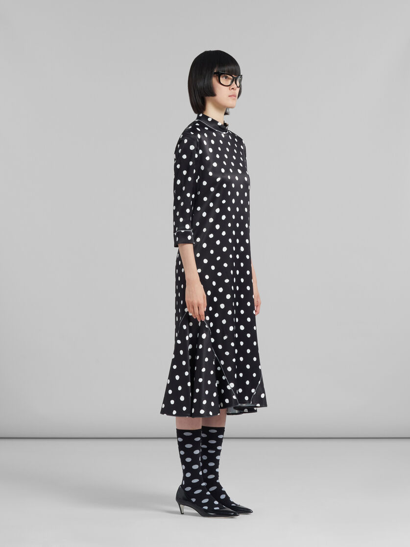 Black satin dress with polka dots - Dresses - Image 6