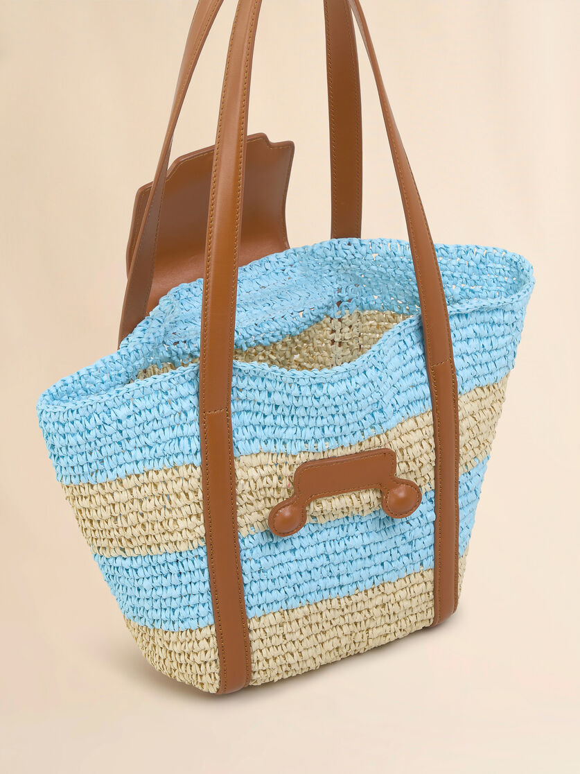 Small yellow stripe raffia-effect Trunkaroo beach bag - Shopping Bags - Image 4