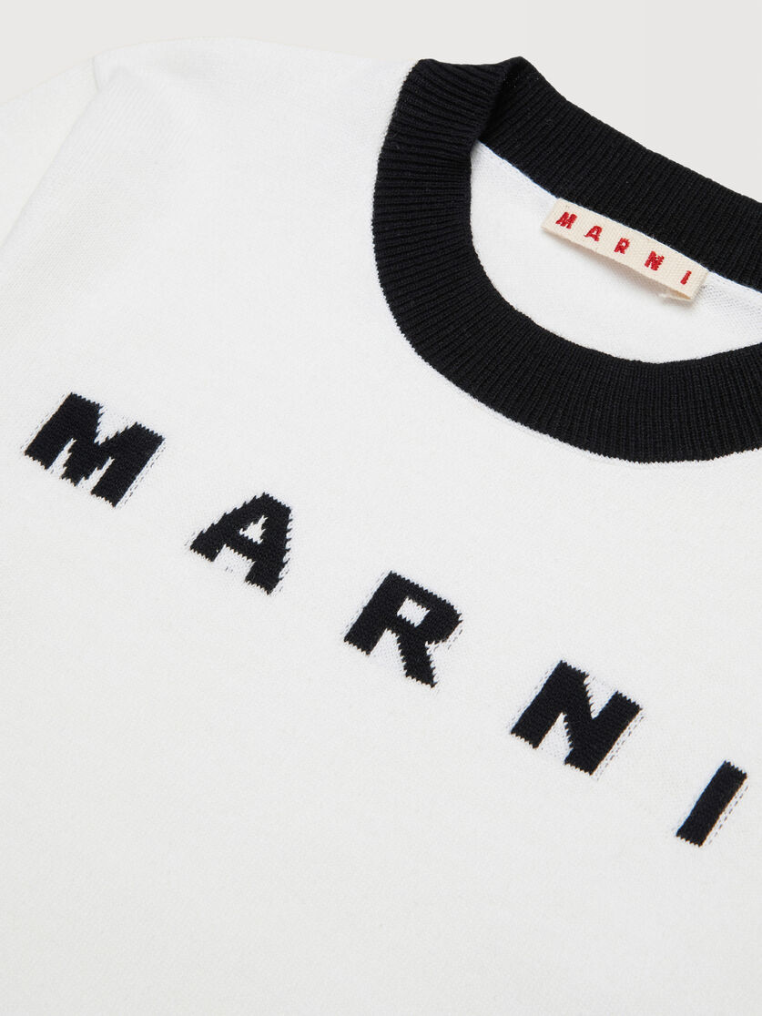 White cotton jumper with maxi Marni logo, Image 4