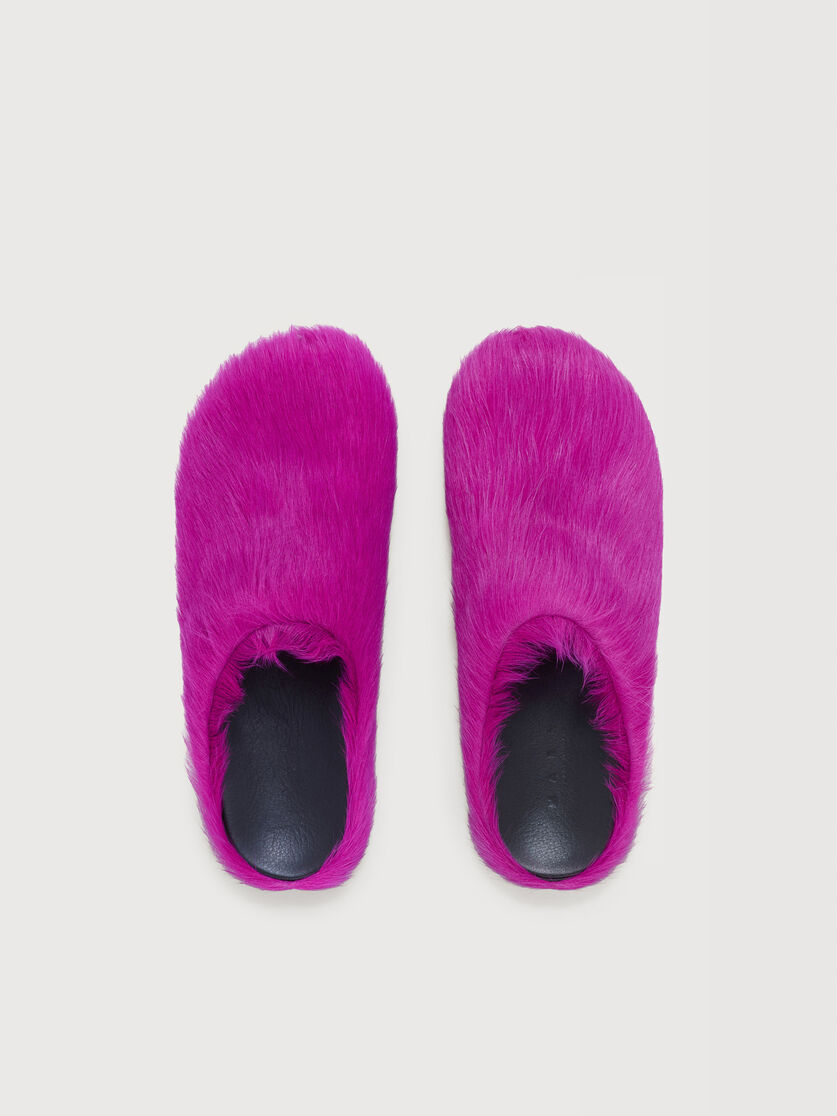 Fuchsia long-hair calfskin Fussbett sabot, Image 4