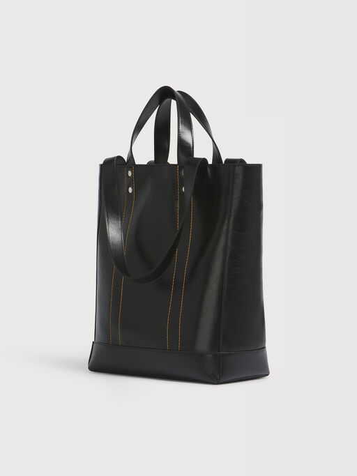 Black leather N/S tote bag - Shopping Bags