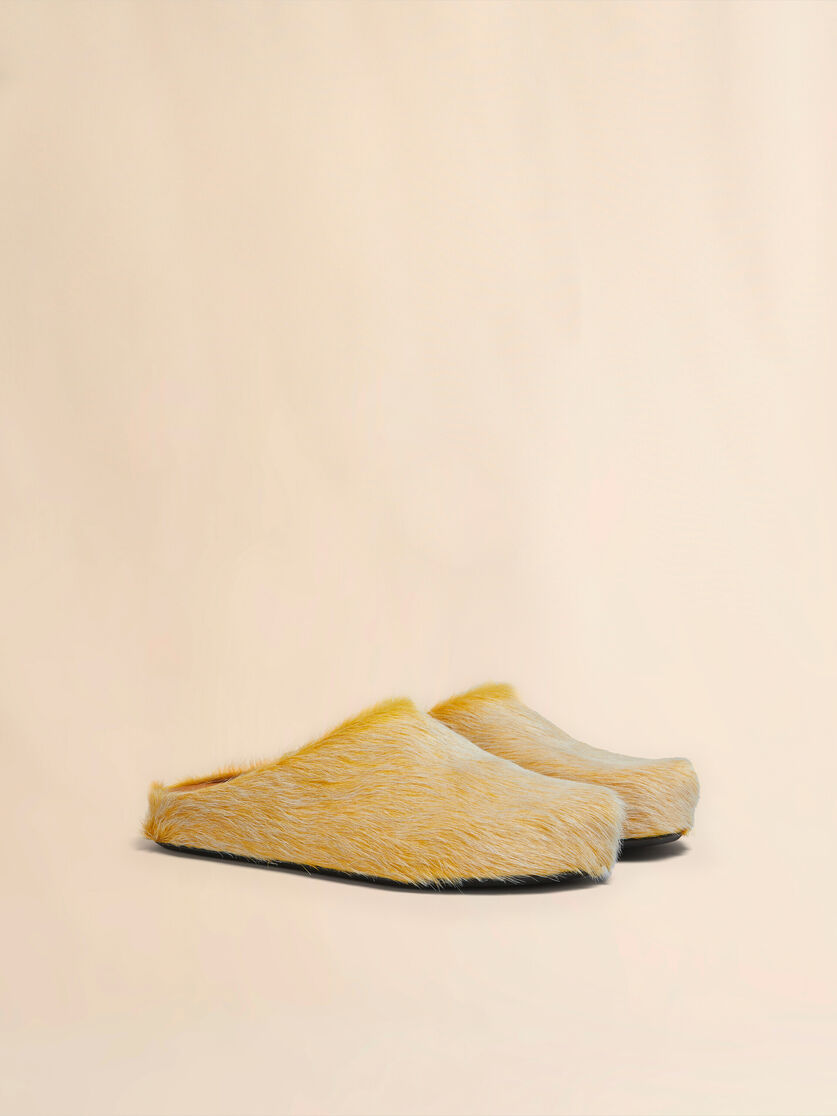 Blue-grey long hair calfskin Fussbett sabot - Clogs - Image 2