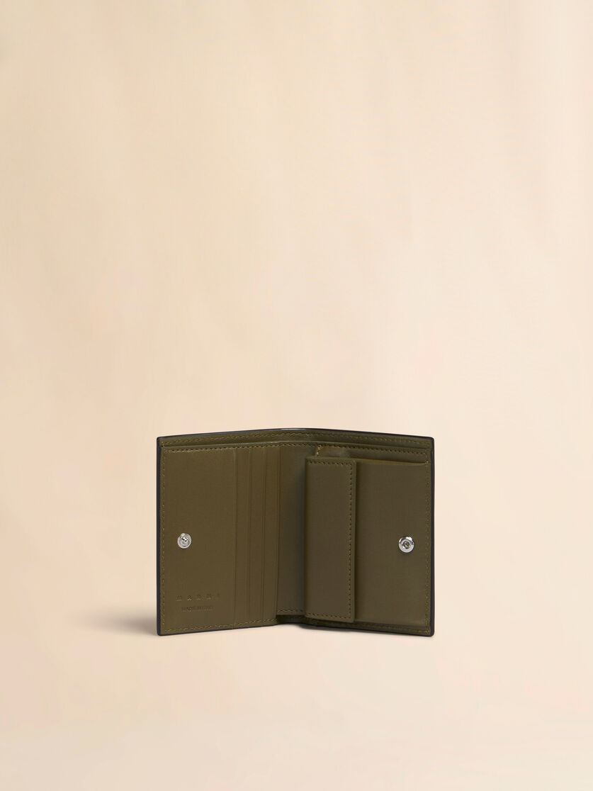 Marni Mending 자수 디테일 브라운 가죽 2단 지갑 - 지갑 - Image 2