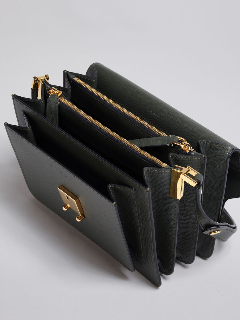 TRUNK medium bag in grey saffiano leather - Shoulder Bags - Image 3