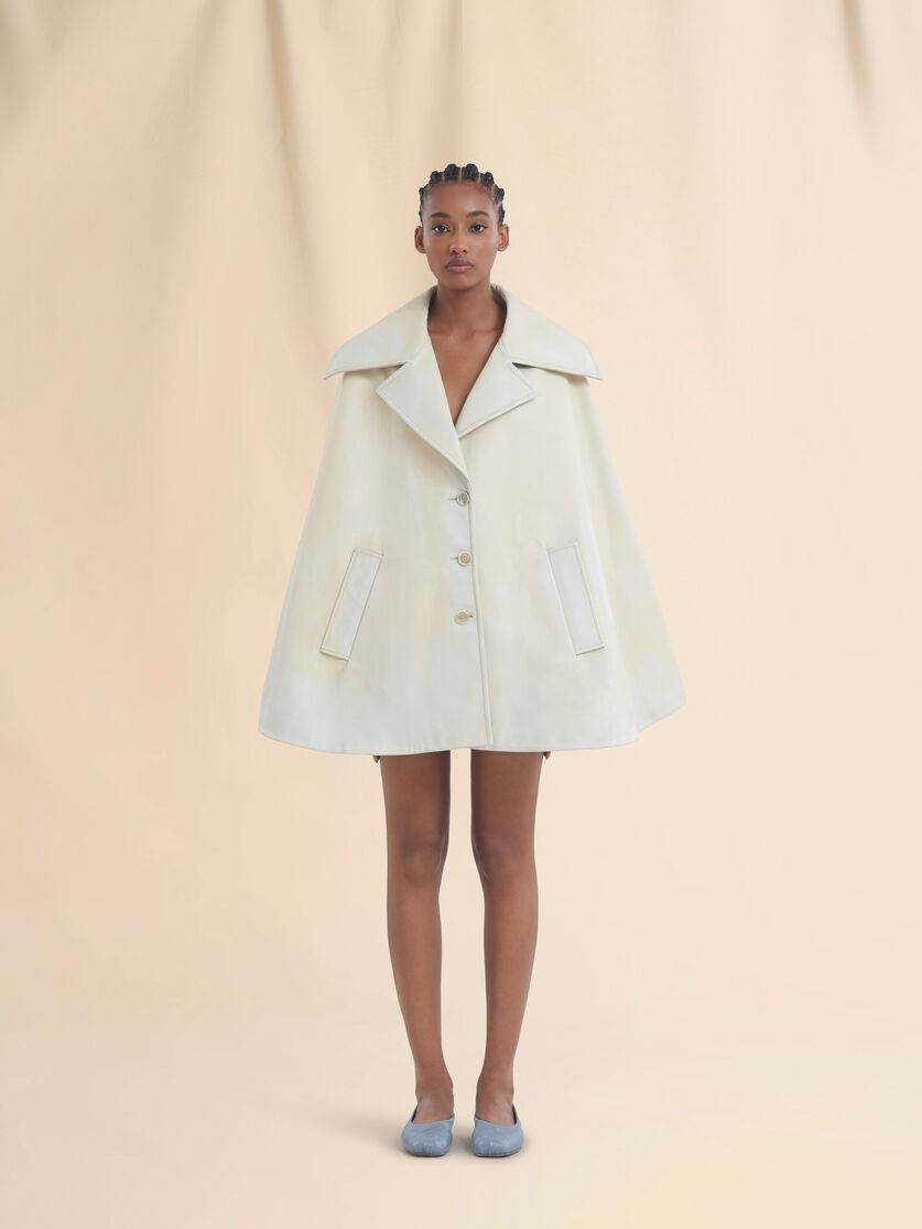 Light yellow leather cape - Coats - Image 2