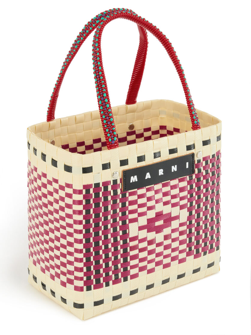 Pink diamond MARNI MARKET MINI BASKET Bag - Shopping Bags - Image 3