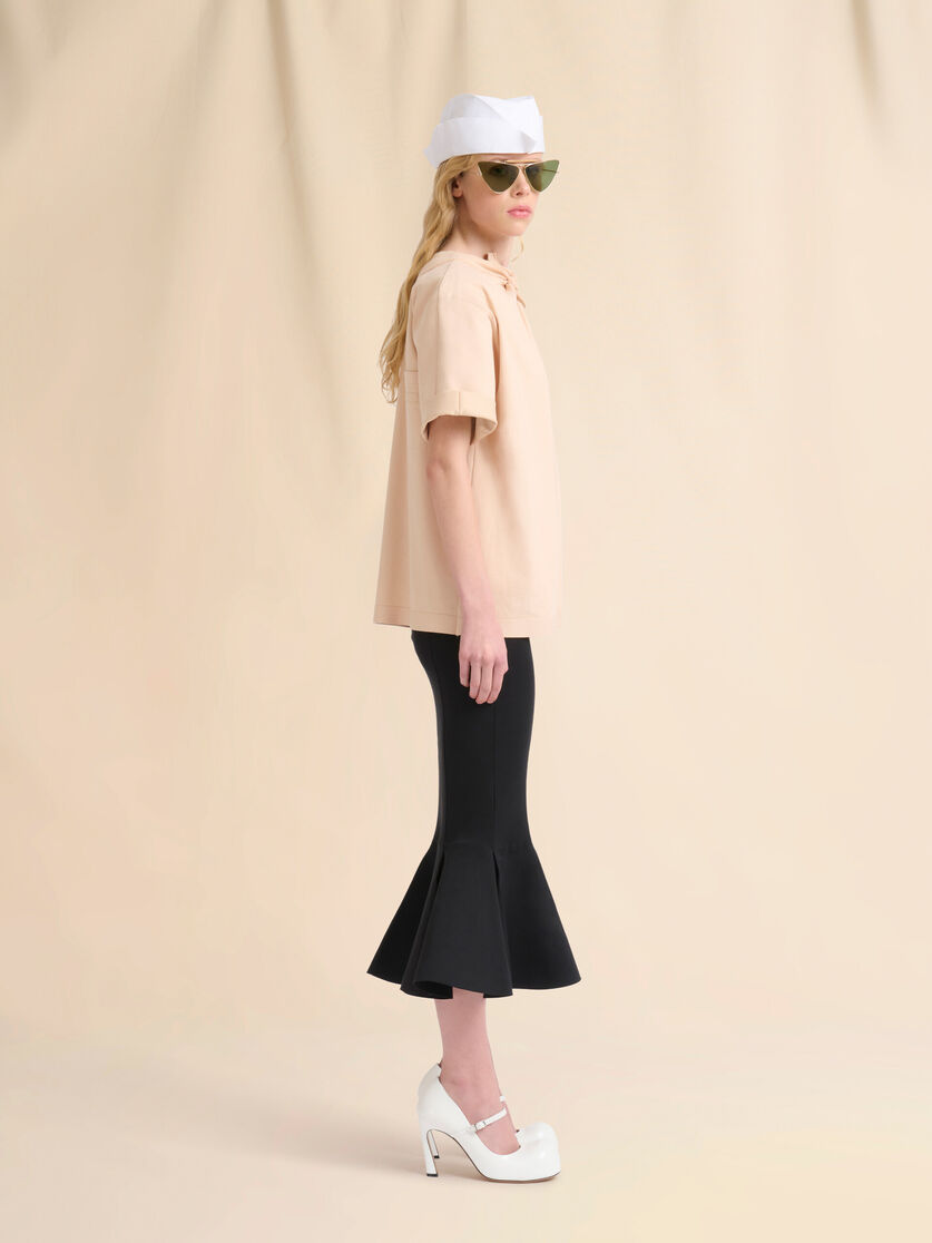 Pale peach cotton short-sleeve sweatshirt with Trunkaroo detail - T-shirts - Image 5