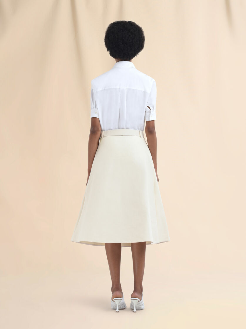 Gonna A-line in cotone nero con ricamo Marni Symbol - Gonne - Image 3