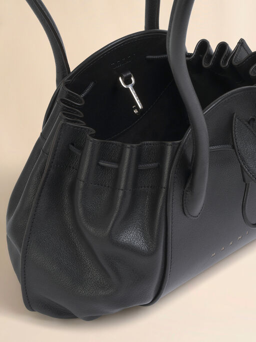 Black leather Tulipea Shoulder bag - Shopping Bags