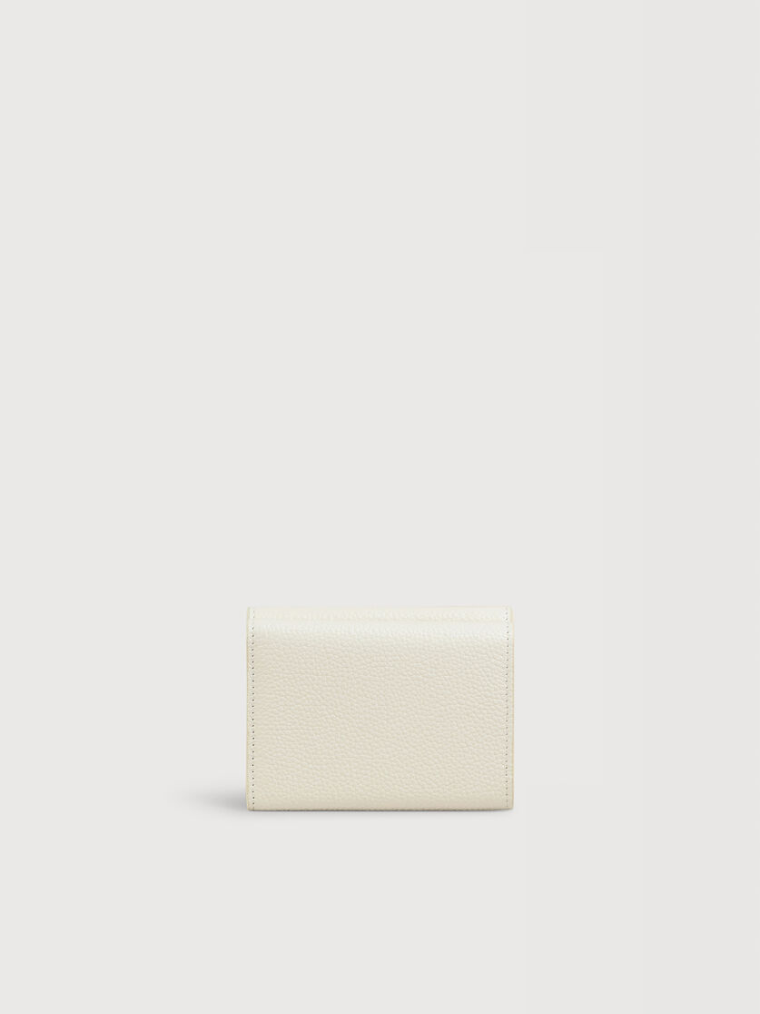 Portafoglio tri-fold in pelle bianca con ricamo Marni Mending, Image 3