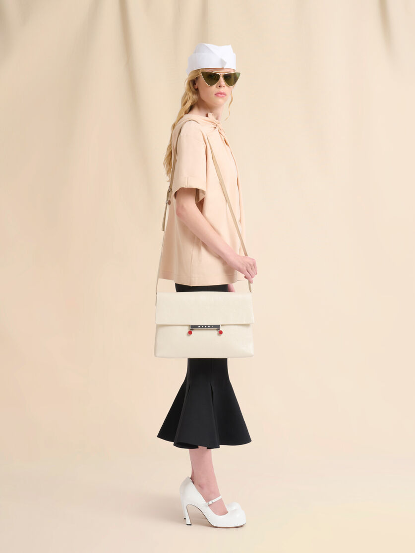 Black craquelé patent leather medium Envelope bag - Shoulder Bags - Image 2
