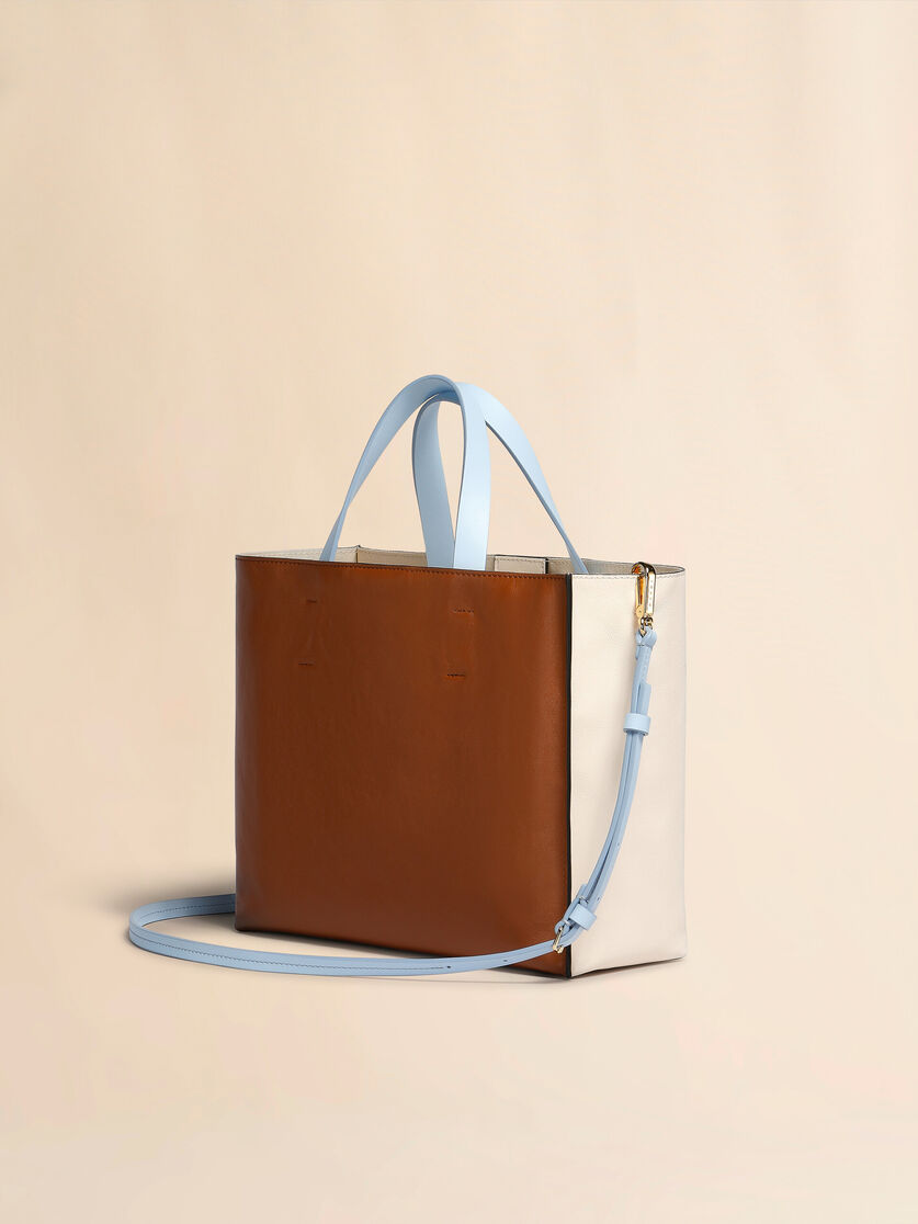 MUSEO SOFT small bag in black green and orange leather - Shopping Bags - Image 2
