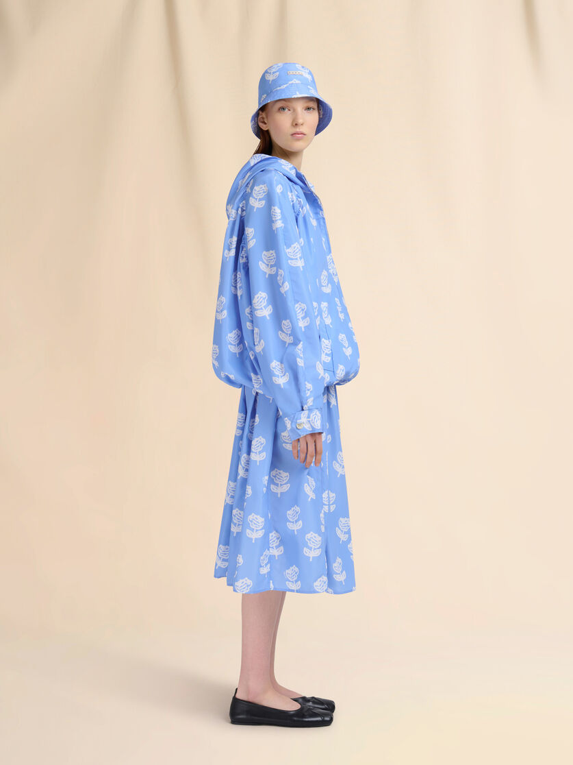 Light blue poplin egg skirt with Sprayed Roses print - Skirts - Image 5