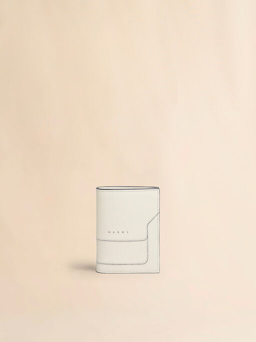White saffiano leather bi-fold wallet - Wallets