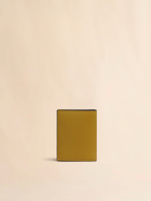 Mustard leather bifold wallet with Marni Mending embroidery - Wallets