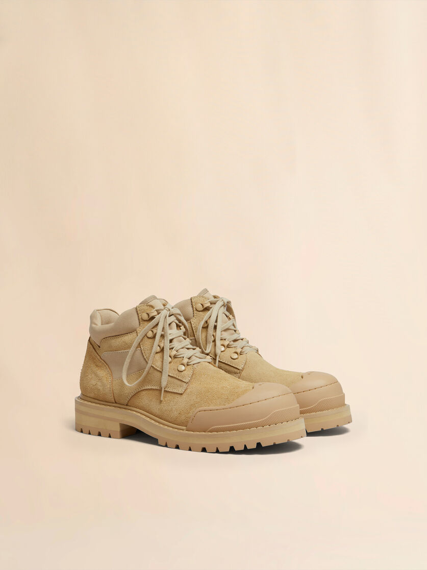 Green suede Patchy combat boot - Boots - Image 2