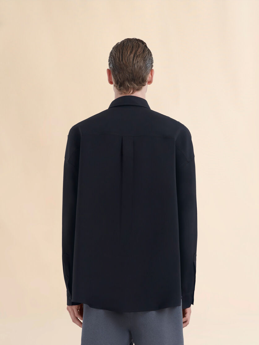 Black wool and viscose shirt with Marni Symbol - Shirts - Image 3