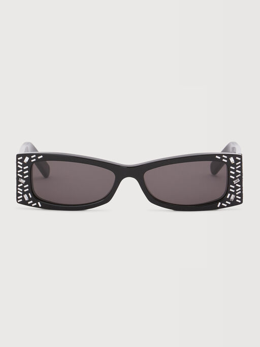 Black acetate Zokoa sunglasses with rhinestones - Optical