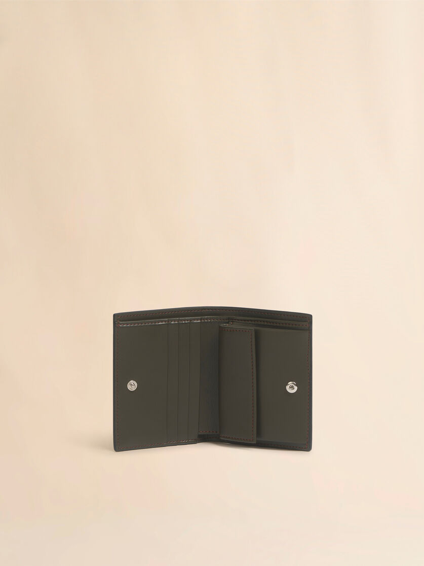 ブラック レザー製二つ折りカードケース - 財布 - Image 2