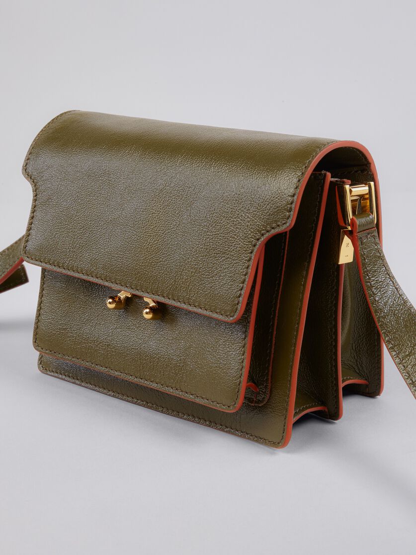 TRUNK SOFT mini bag in green leather - Shoulder Bags - Image 4