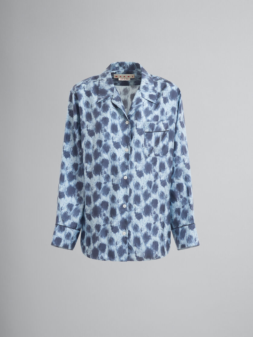 グレー シルク製 シャツ Crayon Leopardプリント | Marni