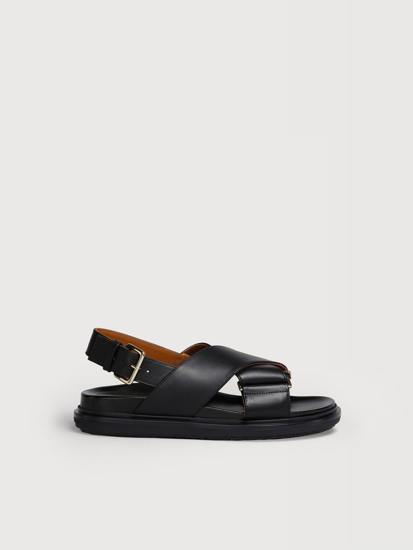 Fussbett en cuir noir, Image 1