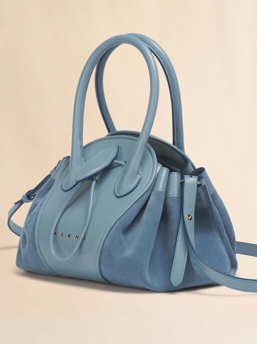 Blue leather and suede Tulipea small handbag - Shoulder Bags