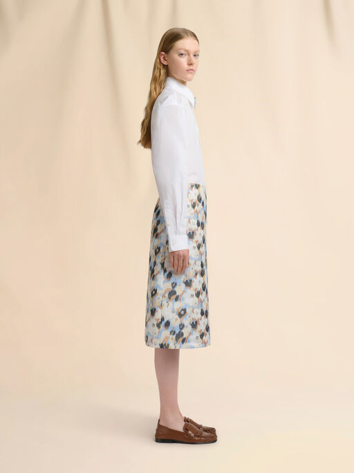 White poplin shirt with D-ring neck strap - Shirts