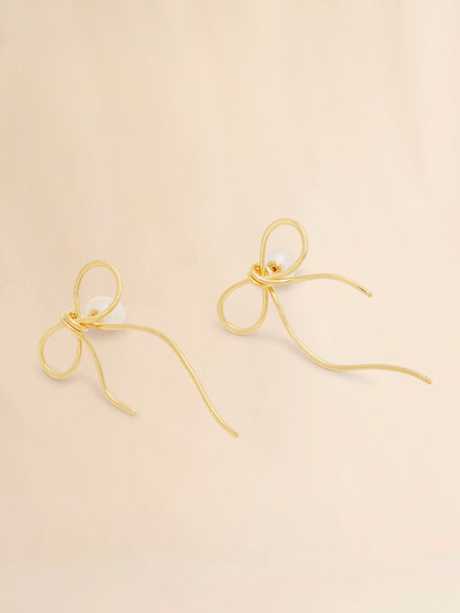 Golden Bow stud earrings - Earrings